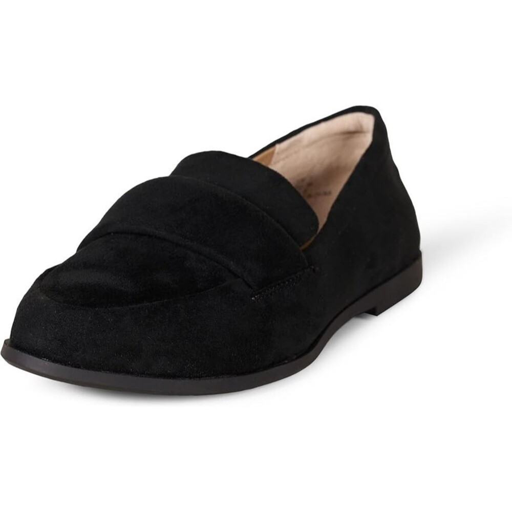 Amazon Essentials Women's Loafer Size 11 Black Faux Microsuede Soft Almond Toe